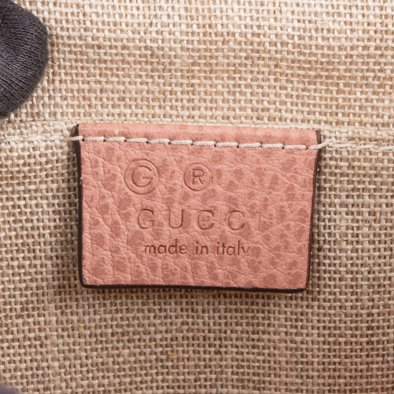 Gucci Grained Leather Interlocking GG Shoulder Crossbody Bag