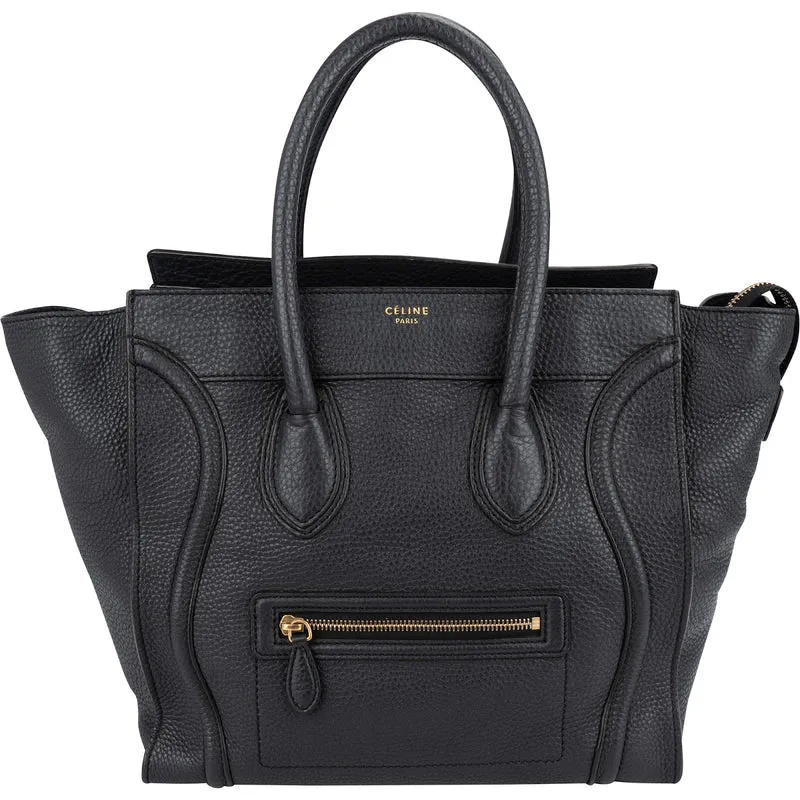 Céline Grained Calfskin Luggage Handbag