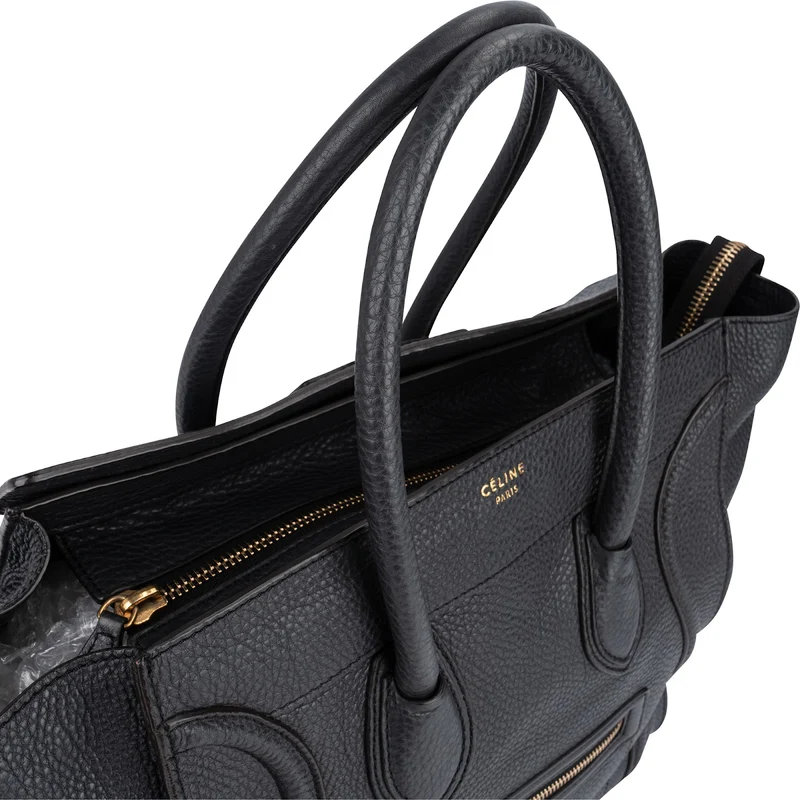 Céline Grained Calfskin Luggage Handbag