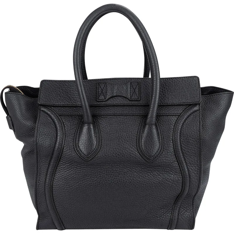 Céline Grained Calfskin Luggage Handbag