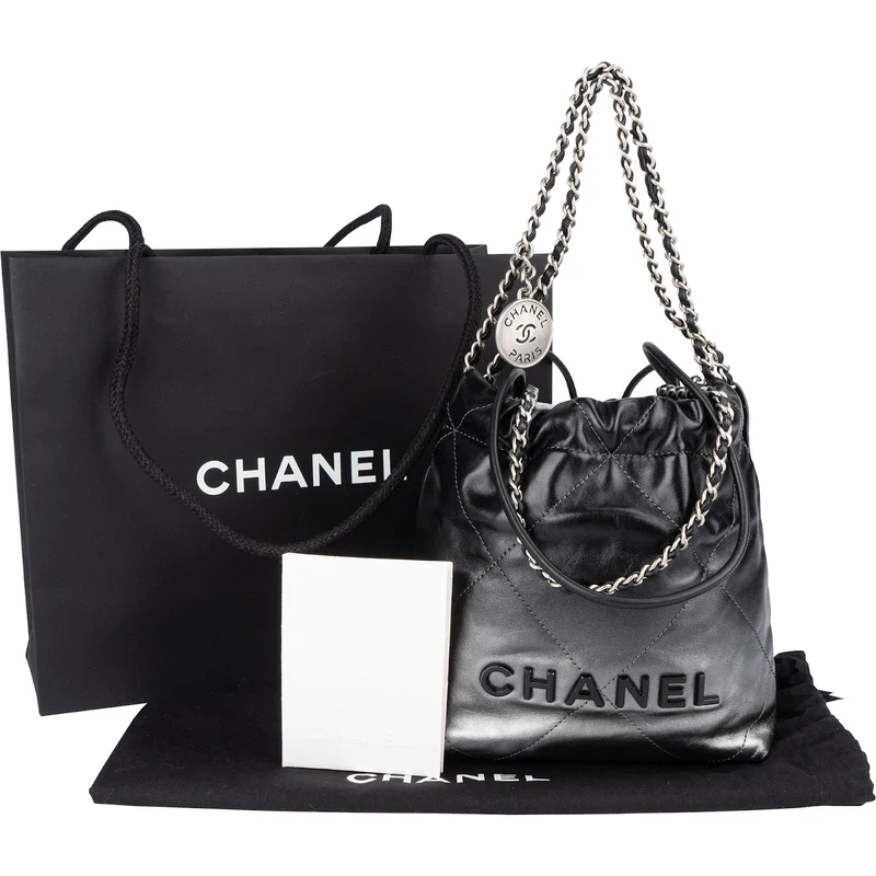 Chanel 22 Quilted Lambskin Ombre Drawstring Crossbody Bag