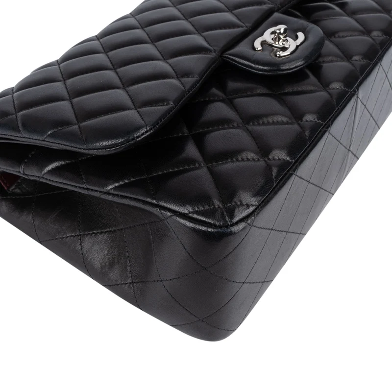 Chanel Quilted Lambskin Jumbo Double Flap Crossbody Bag