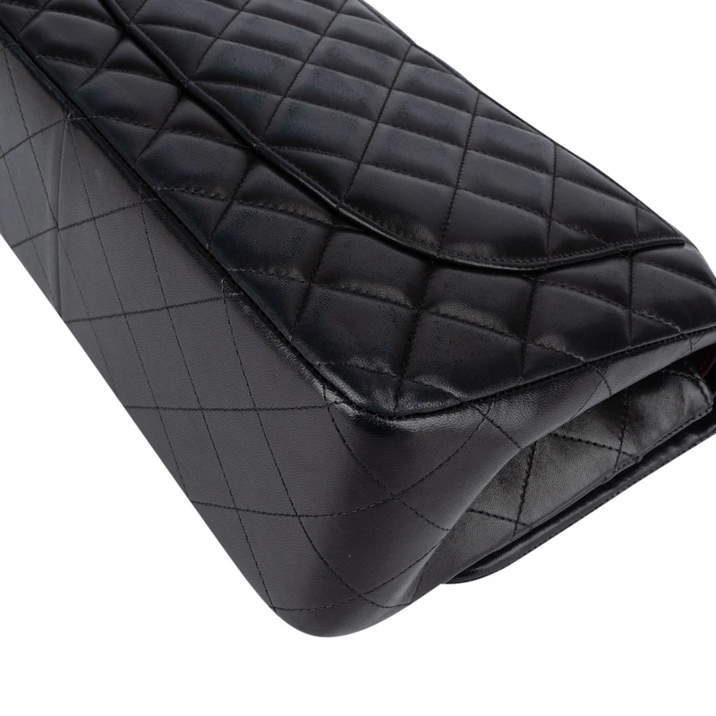 Chanel Quilted Lambskin Jumbo Double Flap Crossbody Bag