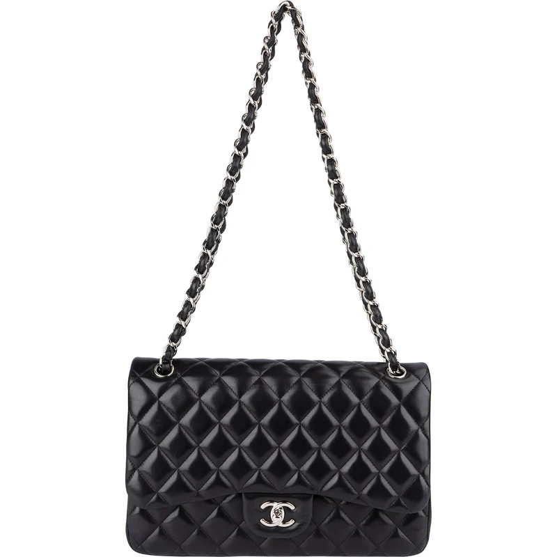 Chanel Quilted Lambskin Jumbo Double Flap Crossbody Bag