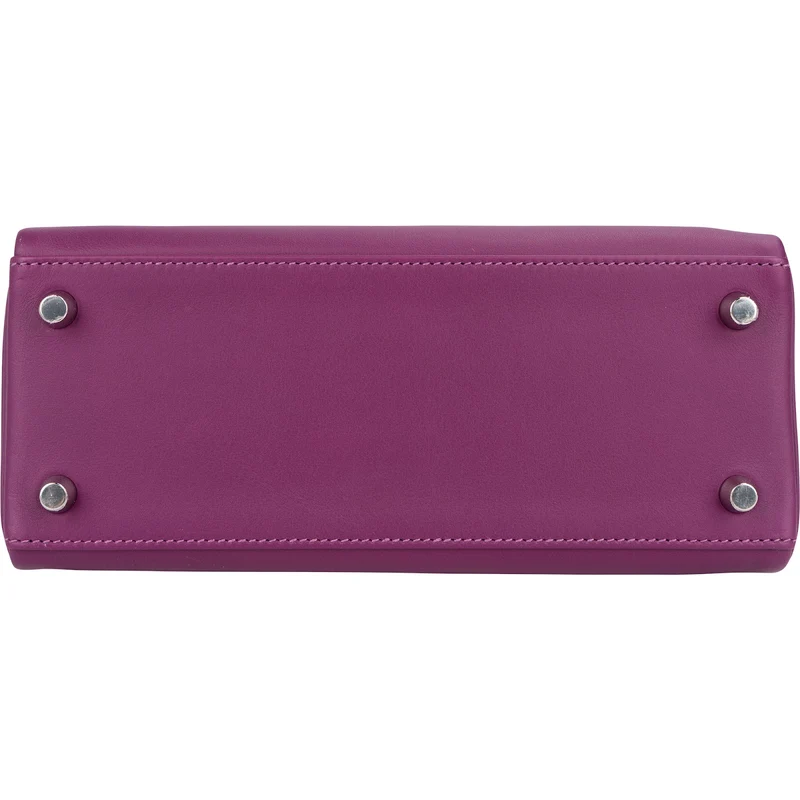 Hermès Swift Anemone Kelly Palladium 25 Sellier Handbag