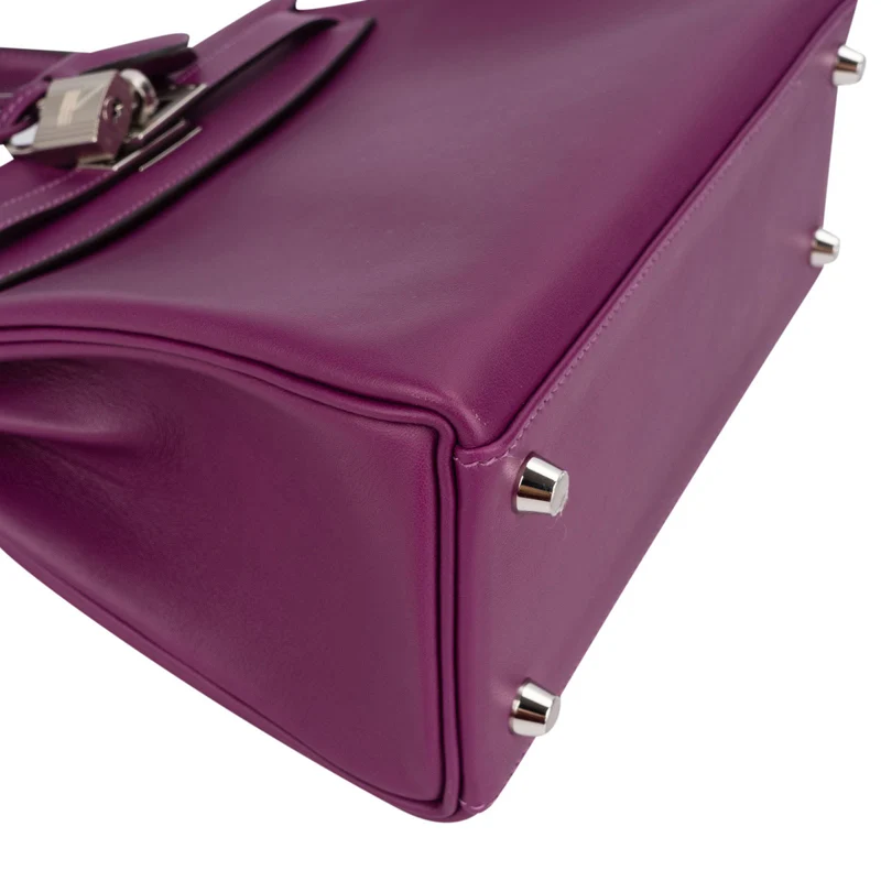Hermès Swift Anemone Kelly Palladium 25 Sellier Handbag