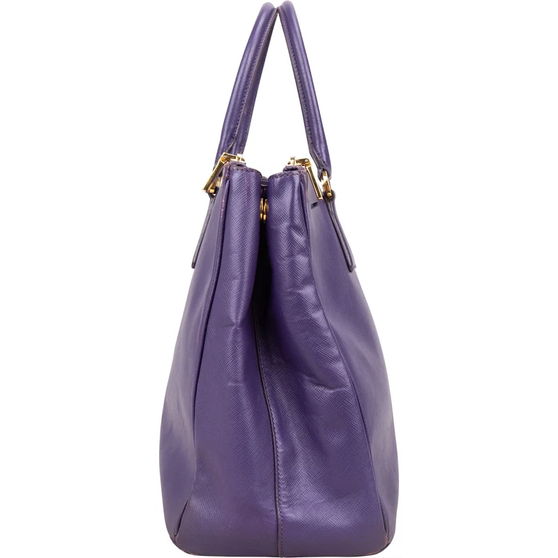 Prada Purple Saffiano Leather Galleria Handbag