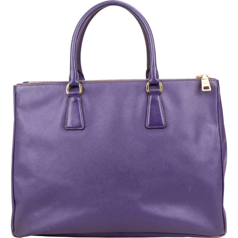 Prada Purple Saffiano Leather Galleria Handbag