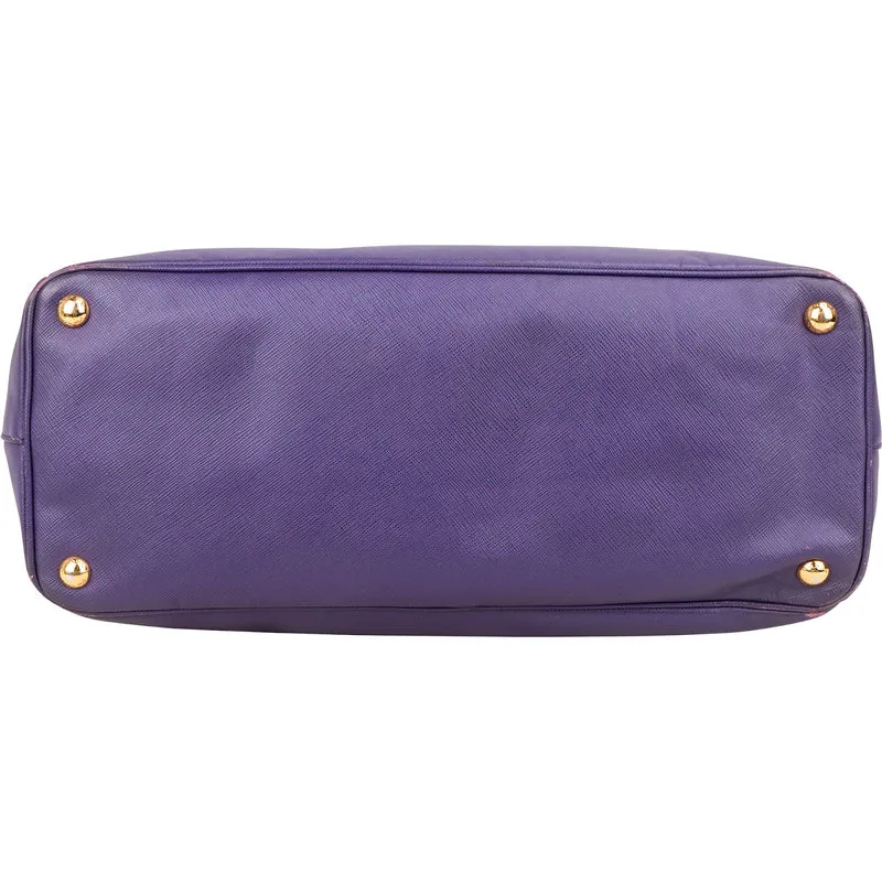 Prada Purple Saffiano Leather Galleria Handbag
