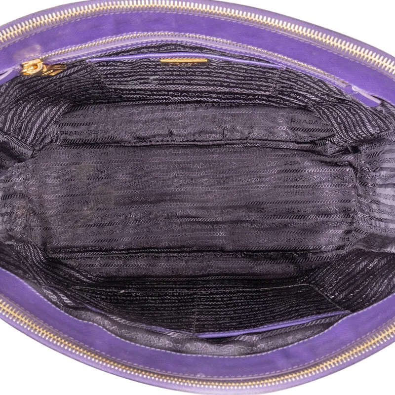 Prada Purple Saffiano Leather Galleria Handbag