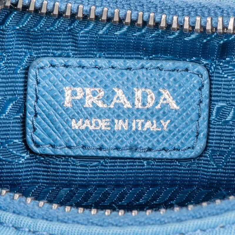 Prada Blue Nylon Triangle Re-Edition Crossbody Bag