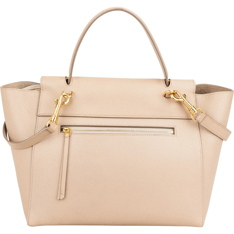 Céline Beige Grained Leather Belt Handbag