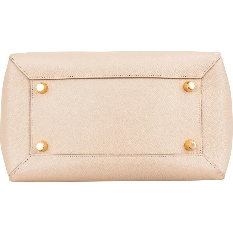 Céline Beige Grained Leather Belt Handbag