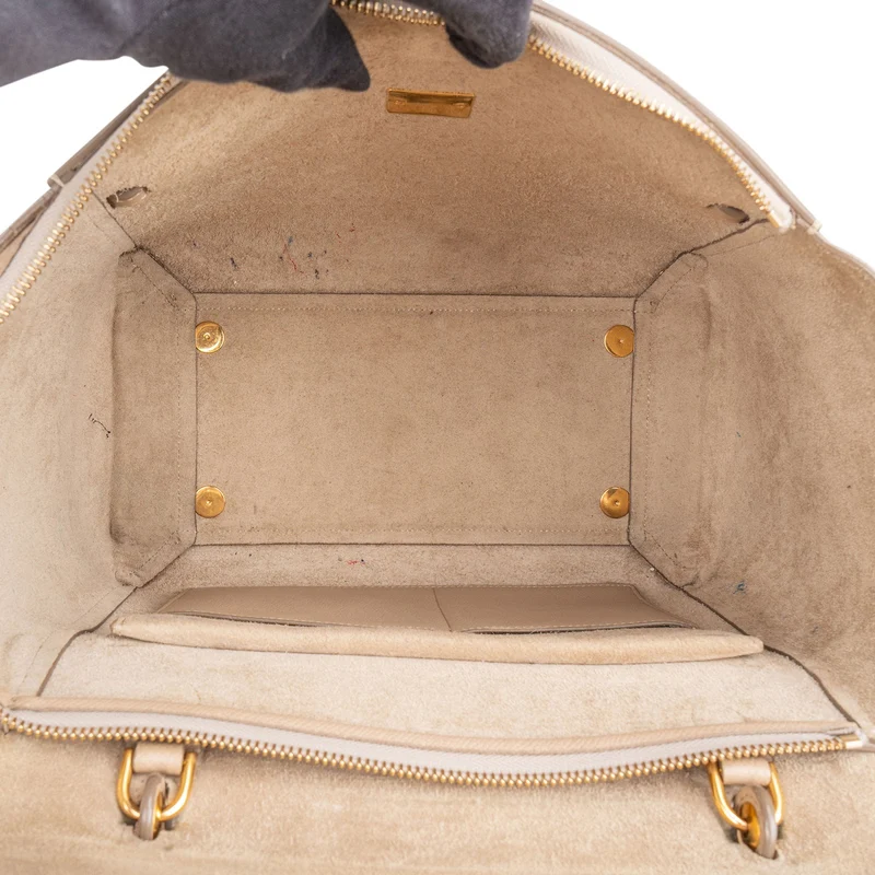 Céline Beige Grained Leather Belt Handbag