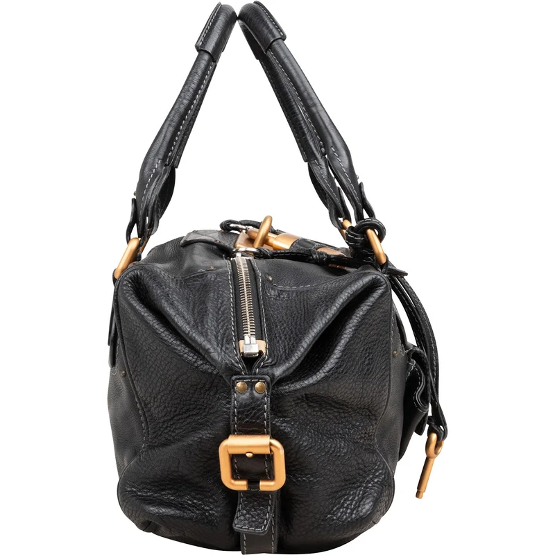 Chloé Black Leather Paddington Satchel Shoulder Bag