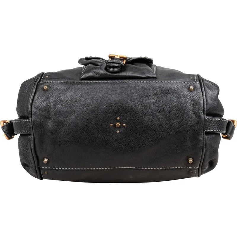 Chloé Black Leather Paddington Satchel Shoulder Bag