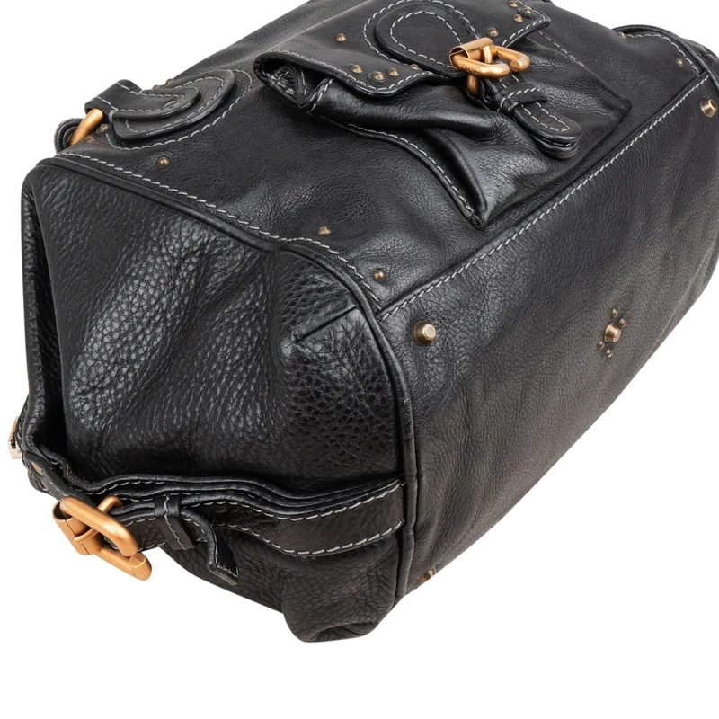 Chloé Black Leather Paddington Satchel Shoulder Bag
