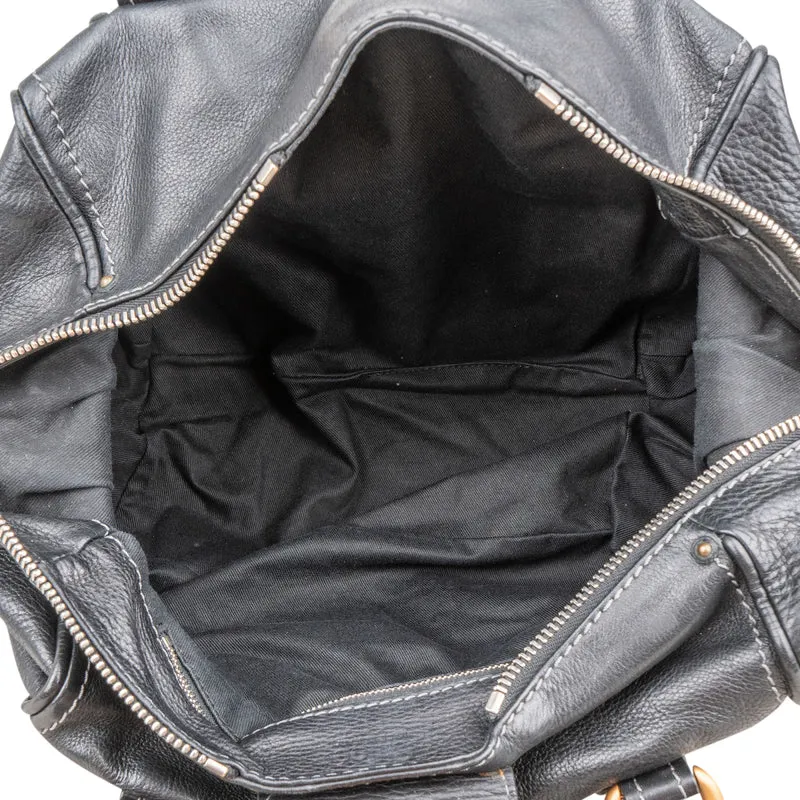 Chloé Black Leather Paddington Satchel Shoulder Bag