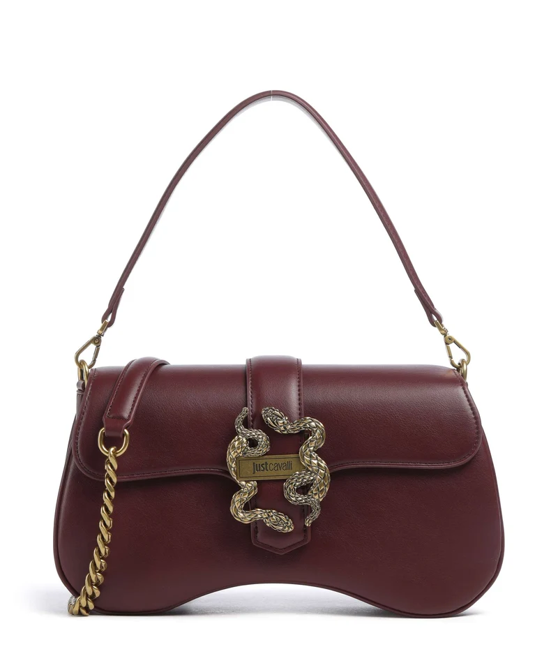 Just Cavalli Iconic Snakes Schultertasche cordovan