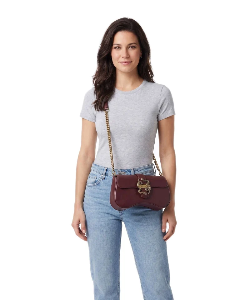 Just Cavalli Iconic Snakes Schultertasche cordovan