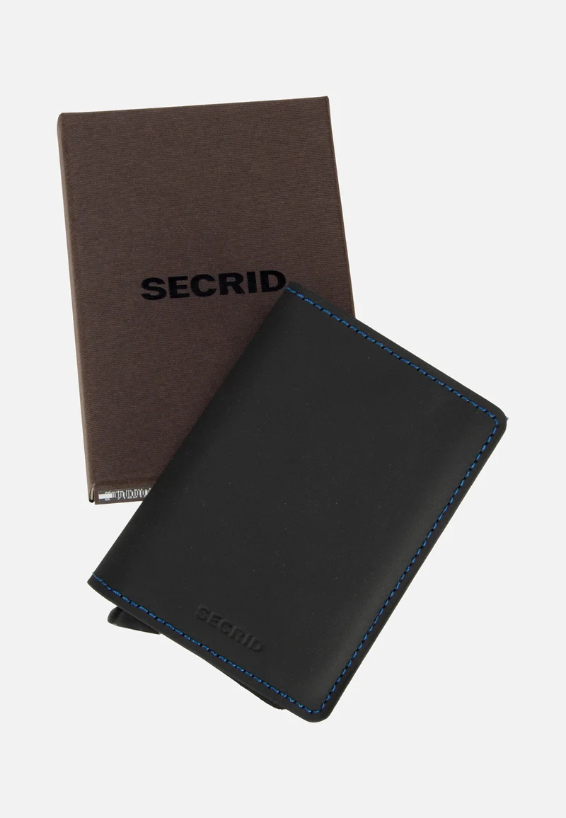 Slimwallet Matte Black & Blue - Portemonnaie