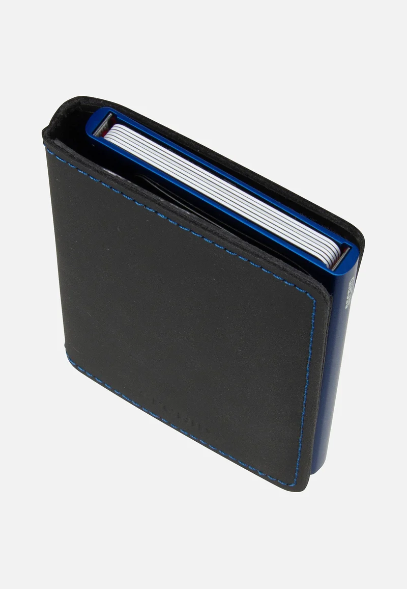 Slimwallet Matte Black & Blue - Portemonnaie