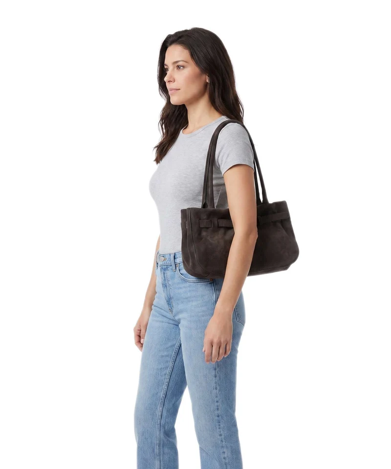 Abro Suede Jill Schultertasche dark brown
