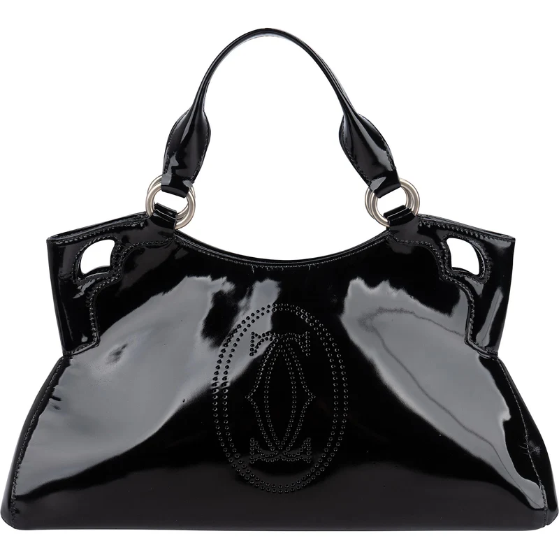 Cartier Black Patent Leather Marcello de Cartier Handbag