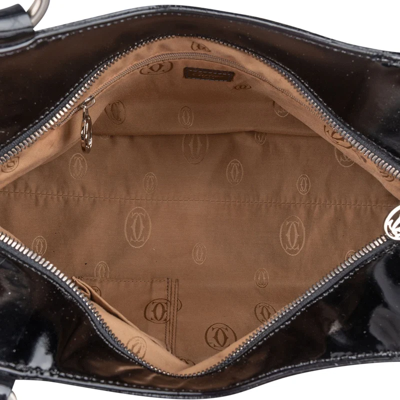 Cartier Black Patent Leather Marcello de Cartier Handbag