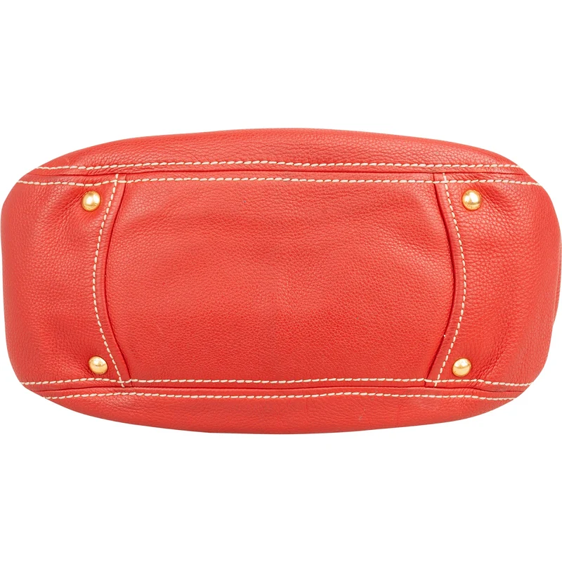 Prada Red Vitello Daino Hobo Shoulder Bag