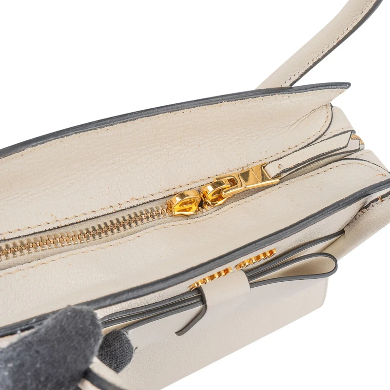 Miu Miu White Madras Leather Bow Handbag