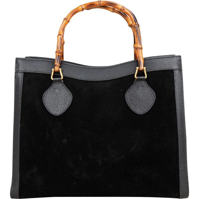 Gucci Suede Bamboo Tote Handbag