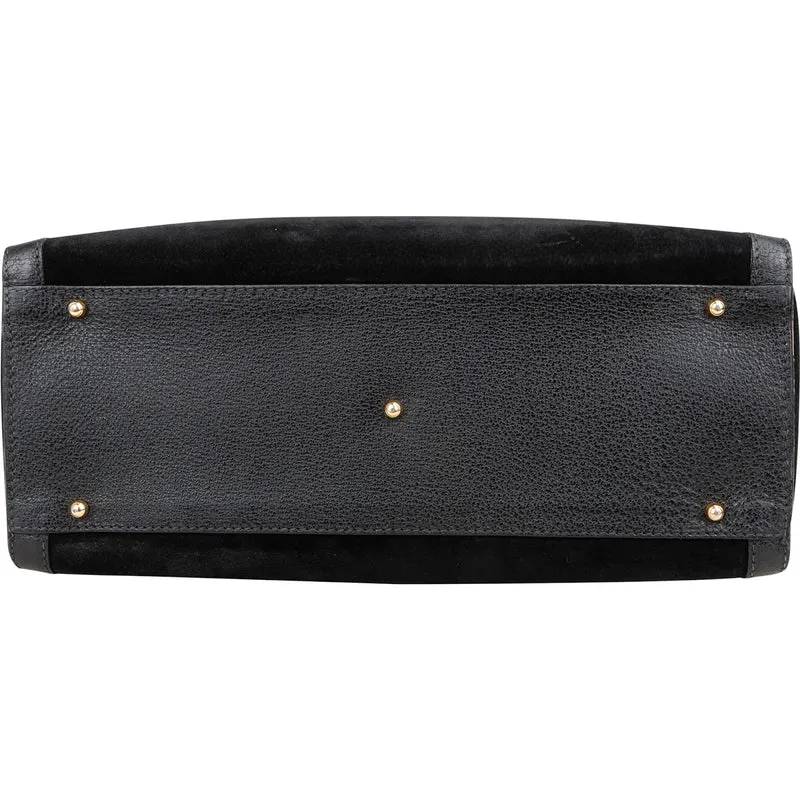 Gucci Suede Bamboo Tote Handbag