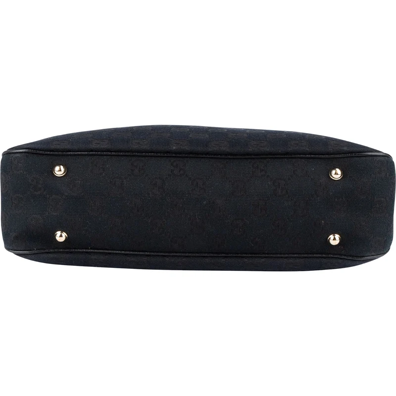 Gucci Monogram GG Studded Bamboo Hobo Handbag
