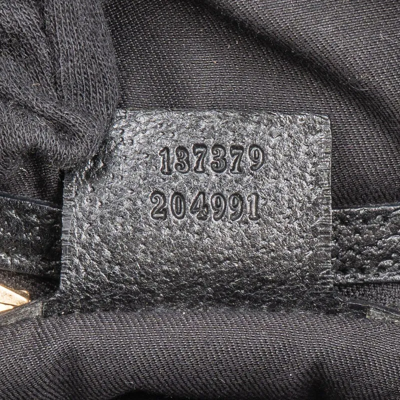 Gucci Monogram GG Studded Bamboo Hobo Handbag