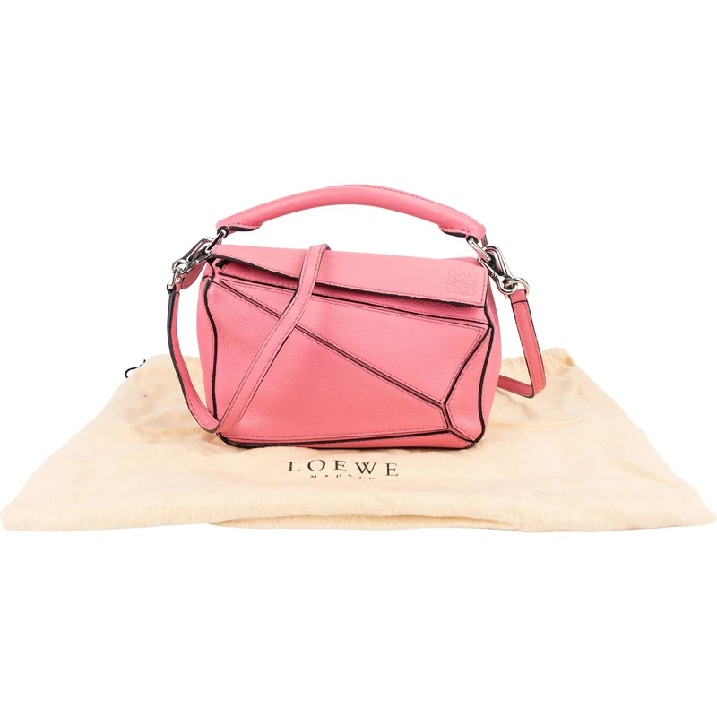 Loewe Pink Leather Puzzle Mini Crossbody Handbag