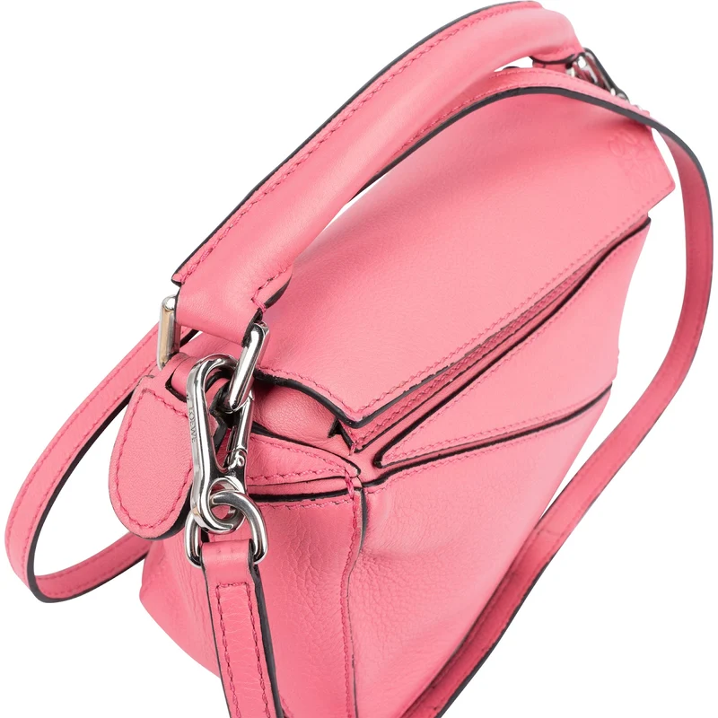 Loewe Pink Leather Puzzle Mini Crossbody Handbag