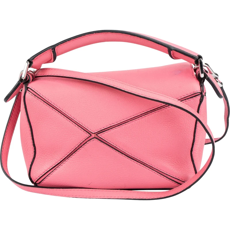 Loewe Pink Leather Puzzle Mini Crossbody Handbag
