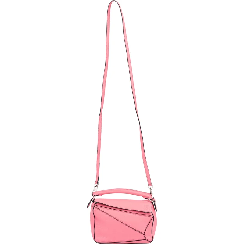 Loewe Pink Leather Puzzle Mini Crossbody Handbag