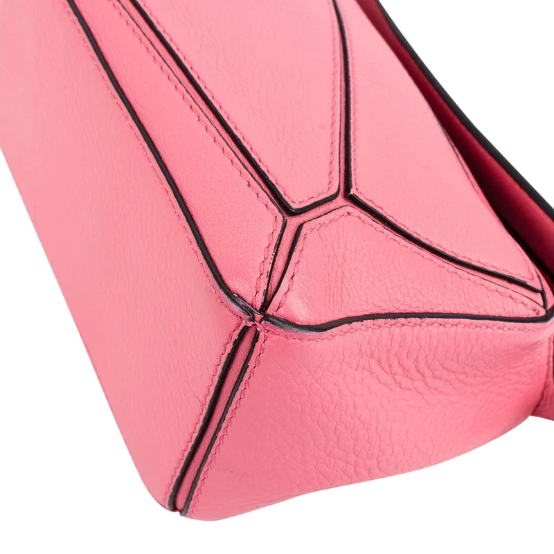 Loewe Pink Leather Puzzle Mini Crossbody Handbag