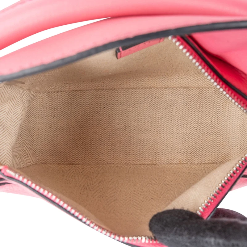 Loewe Pink Leather Puzzle Mini Crossbody Handbag