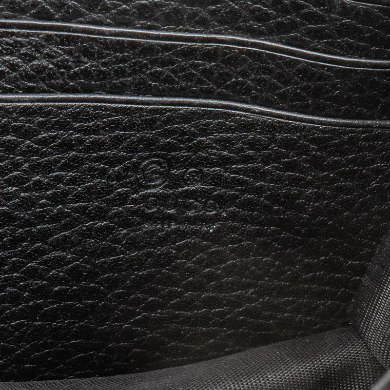 Gucci Pebbled Leather Interlocking GG Wallet On Chain Crossbody Bag