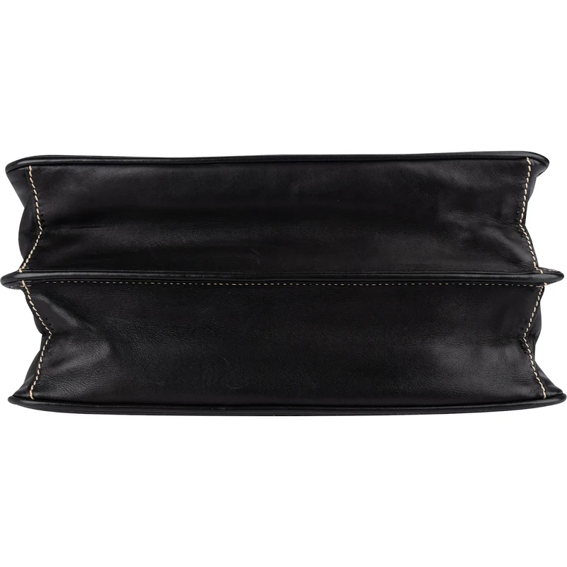 Prada Leather Contrast Stitch Flap Crossbody Bag