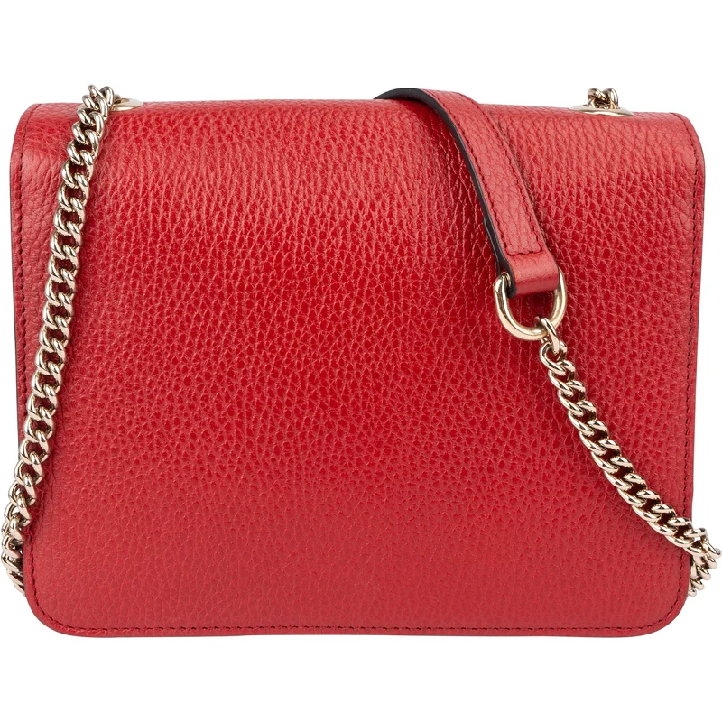 Gucci Grained Leather Interlocking GG Small Crossbody Bag