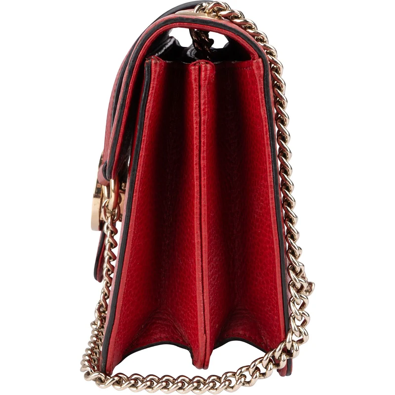 Gucci Grained Leather Interlocking GG Small Crossbody Bag
