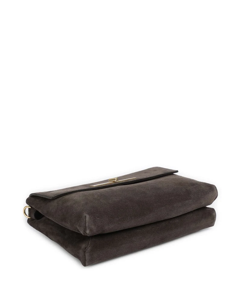 Abro Suede Twist Schultertasche dark brown