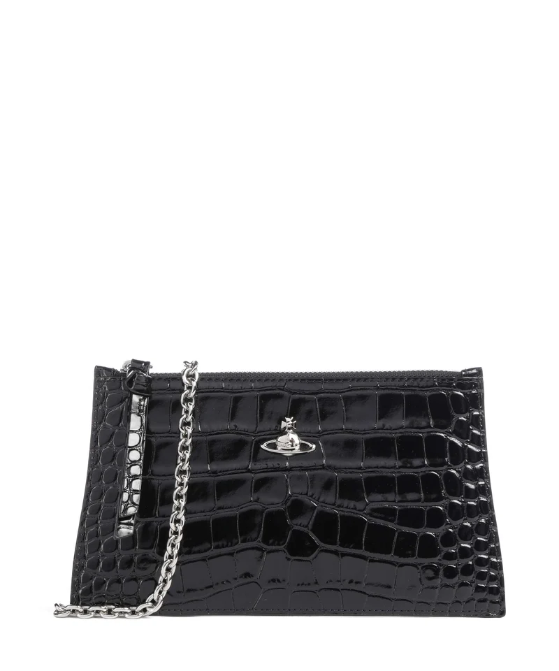 Vivienne Westwood Embossed Croc Small Clutch black