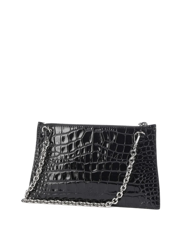 Vivienne Westwood Embossed Croc Small Clutch black