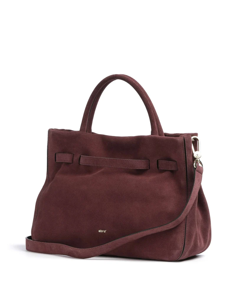 Abro Suede Jill Handtasche burgundy