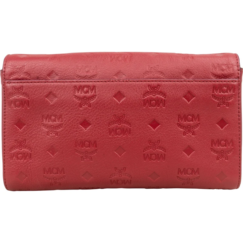 MCM Visetos Monogram Embossed Leather Millie Flap Crossbody Bag